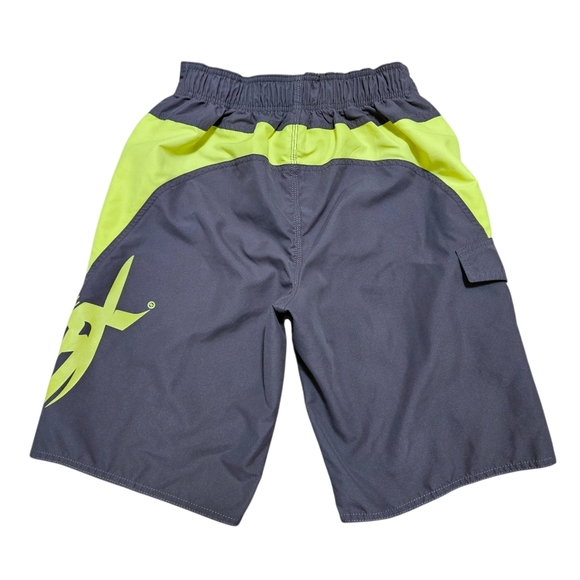 Mens y2k Outer Banks NC Board Shorts Swim Trunks S Gray Yellow U.S. Apparel 11" - Picture 4 of 9